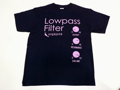 シンセサイザーTシャツ　lowpassfilter4